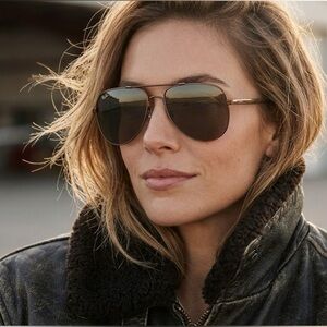 Maui Jim Cliff House Aviator Sunglasses - Bronze Frame / Neutral Grey Lens